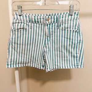 Universal Thread Blue and White Striped High Rise Midi Shorts size 0/25R